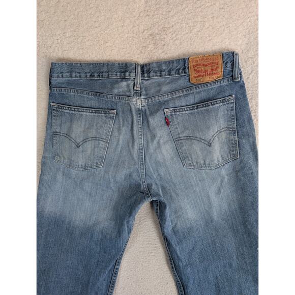 Levis 514 Jeans Mens 36x32 Blue Faded Whiskered Denim Straight Leg Cotton READ - Picture 13 of 16